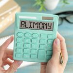 Word ALIMONY written on calculator on office table_s