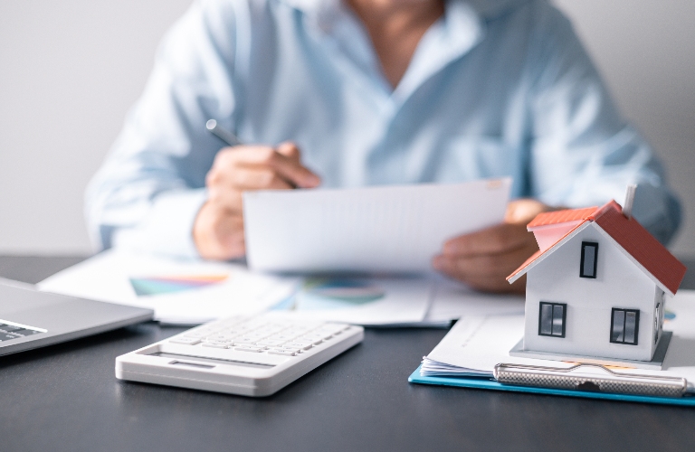 lawyer is working with documents