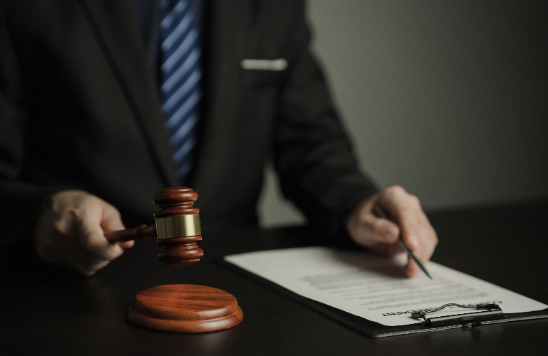 Lawyer working with documents