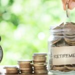 transparent jar with coins with the inscription _Pension__s