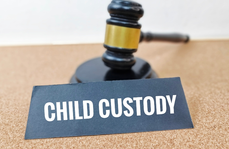 Child Custody Concept with Judge Gavel